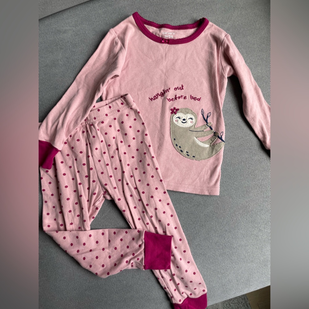 🔥2 for $25🔥NWOT Carter's Girls Sloth Pajama Set